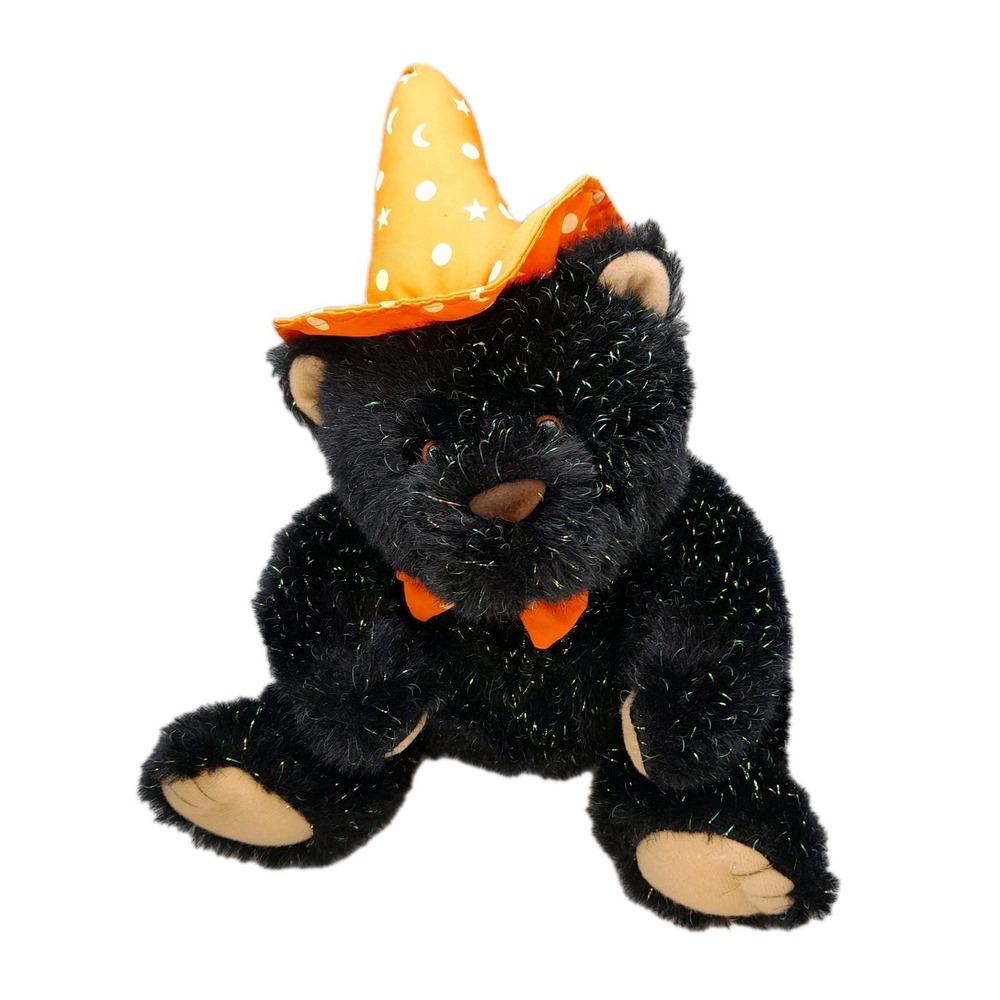 American Greetings Black Bear Plush 8" Halloween‎ Soft Touch Magnetic Hands